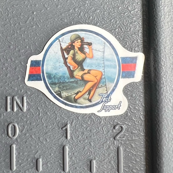 TECH SUPPORT Sexy Pinup Gorgeous Sticker Retro Vintage BomberGirl Ace Pilot - Picture 3 of 4
